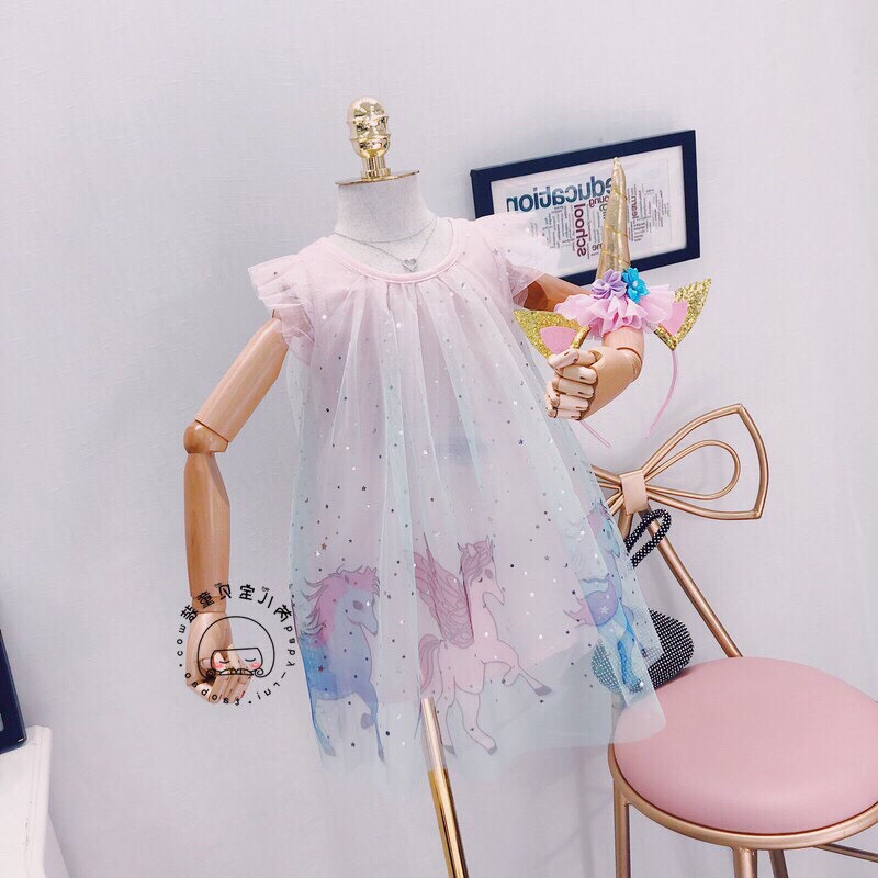 Set váy kèm bờm pony cho bé cực xinh hàng QC