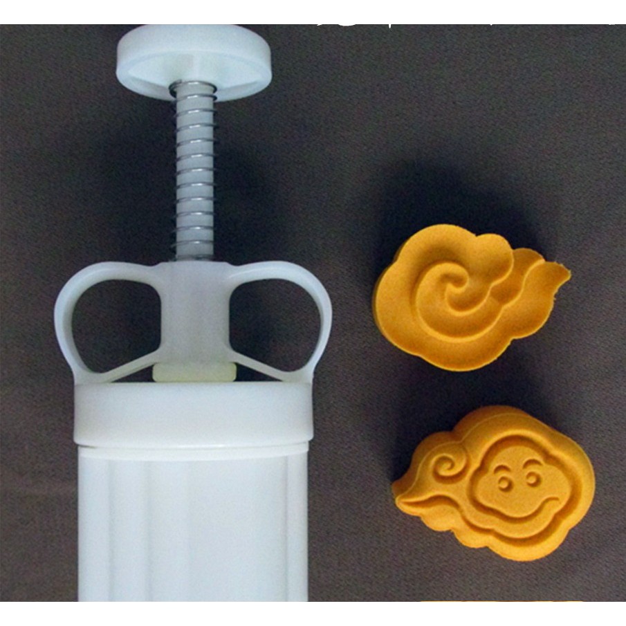 Khuôn bánh trung thu lò xo ⚡ HÀNG LOẠI 1 ⚡ khuôn làm bánh 2 mặt vân mây hình dáng bắt mắt ngộ nghĩnh