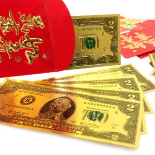 [Combo Quà Tặng Lưu Niệm Phong Thủy] tờ đôla mạ vàng lưu niệm