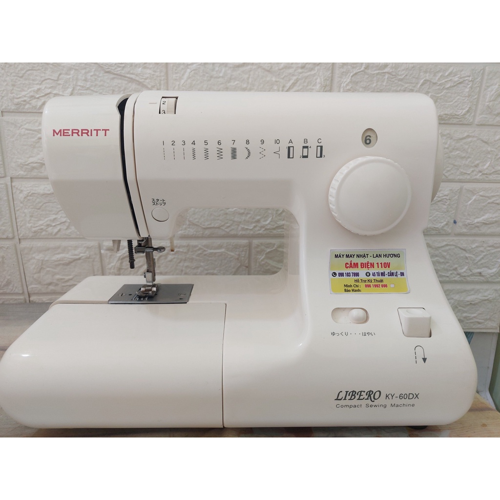 Máy May Gia Đình Nhật Bản Singer Merit Libero KN- may cơ bản- cam kết không kén vải- Kích thước 30x15x20 - màu trắng