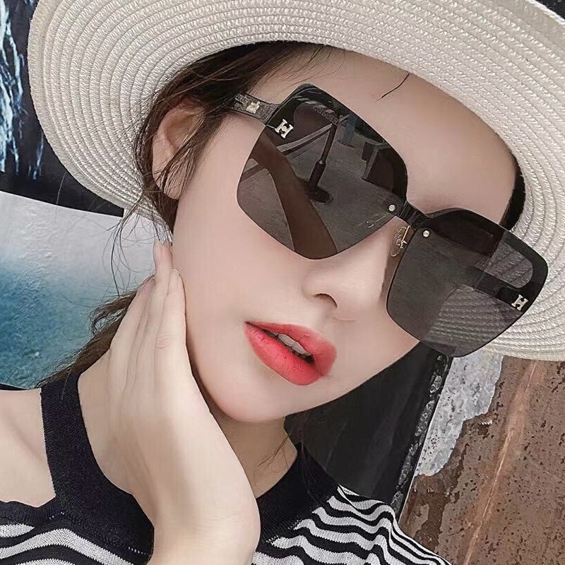 Thời trang Kính râm nữ không gọng Kính râm màu đen Kính râm xu hướng Kính lái xe UV400