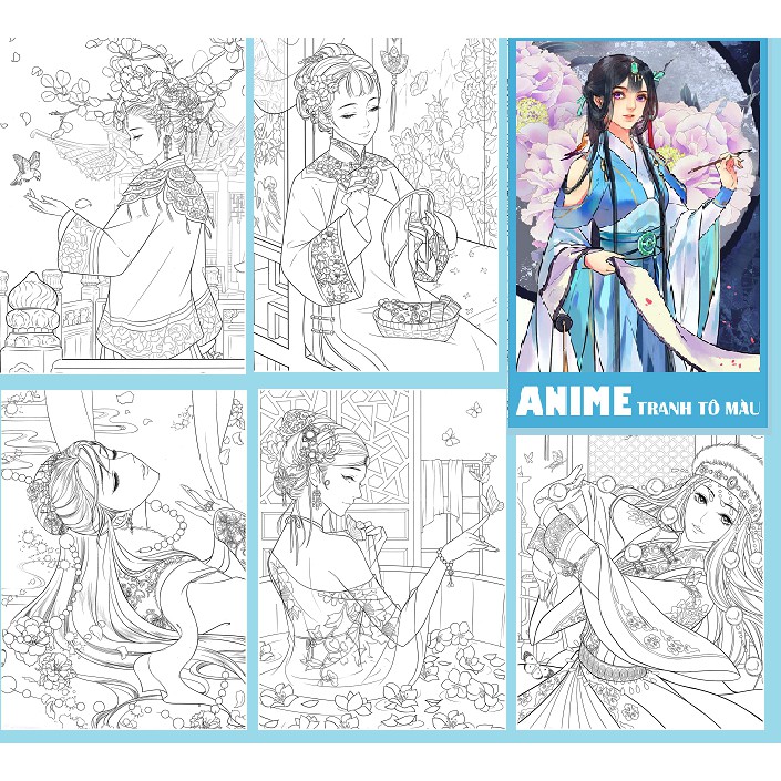 Tranh tô màu Anime -Lineart, nhiều mẫu hot