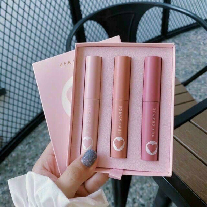SET 3 CÂY SON KEM LÌ TRÁI TIM HERORANGE 3C X-SLIM LIP GLOSS KIT HÀNG NỘI ĐỊA TRUNG SIÊU HOT | BigBuy360 - bigbuy360.vn