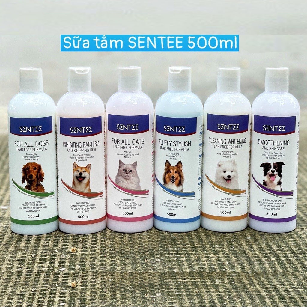 Sữa tắm cho chó mèo Sentee 500ml thơm mượt - Sữa tắm chó mèo