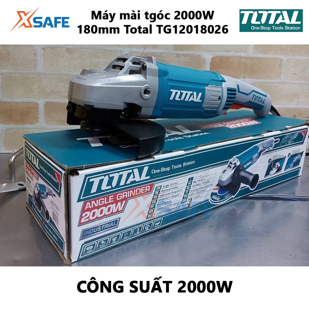 Máy mài góc cầm tay TOTAL TG12018026 Máy mài 2000W Điện áp sử dụng 220V-240V, nhỏ gọn, siêu bền [XSAFE]