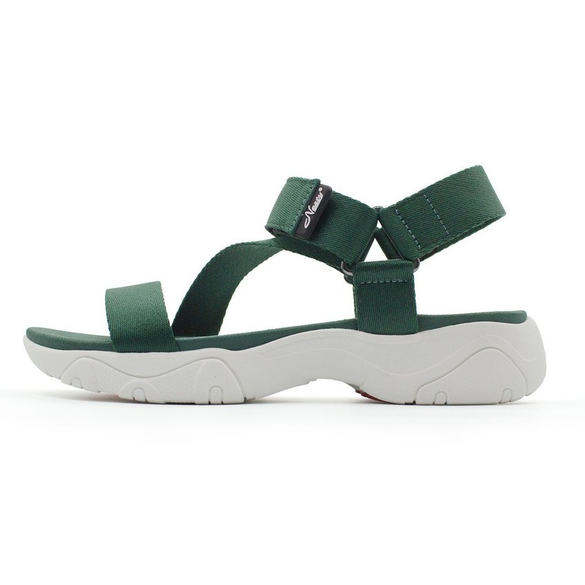 Giày sandal quai chéo nữ, xăng đan cực êm NESTY SA511 xanh rêu