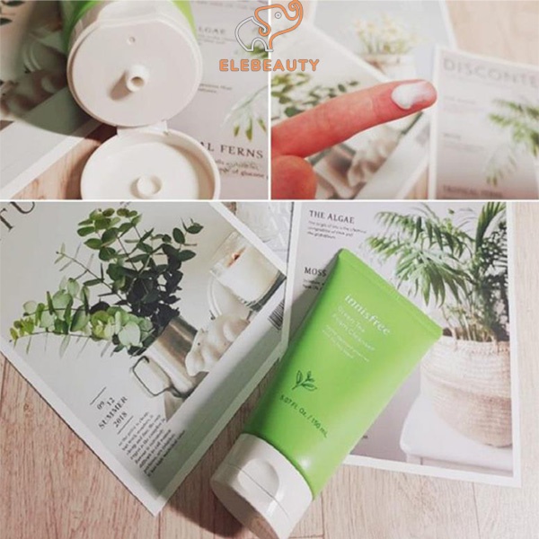 Sữa rửa mặt innisfree trà xanh tự nhiên 150ml, chăm sóc da mặt sạch sâu - ELEBEAUTY