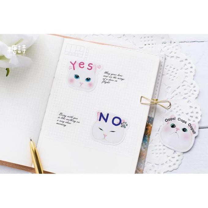 Bộ 46 Sticker Hàn Quốc hình Mèo Con dán trang trí E16
