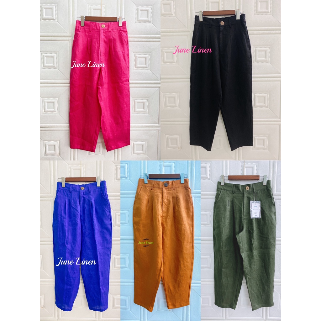 JUNE LINEN Q08 - Quần Baggy LINEN TƯNG PREMIUM Nhiều màu. BIGSIZE