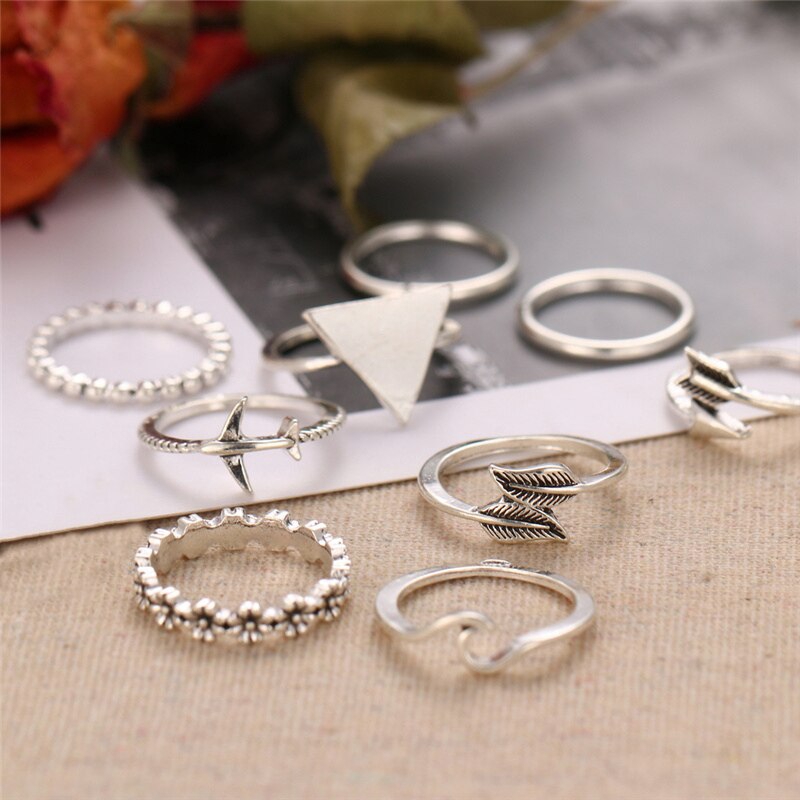Bộ 9 Nhẫn Đeo Đốt Ngón Tay Nhiều Kiểu Dáng