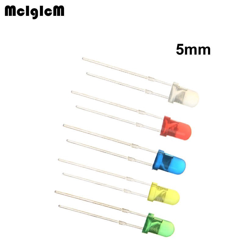McIgIcM 1000pcs White light-emitting diodes White turn White red green yellow 5mm led