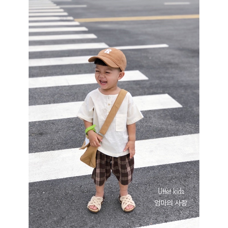 ÁO SƠ MI CỘC TAY PHONG CÁCH HÀN QUỐC 1125 DÀNH CHO BÉ GÁI VÀ BÉ TRAI SIZE 80 ĐẾN 120