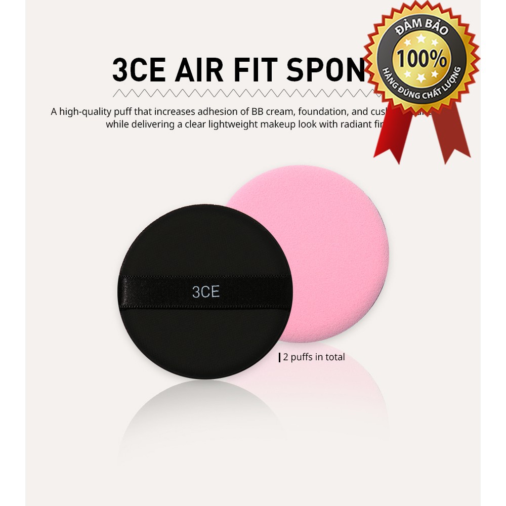 BÔNG MÚT TRANG ĐIỂM TÁN KEM, PHẤN [3CE] AIR FIT SPONGE