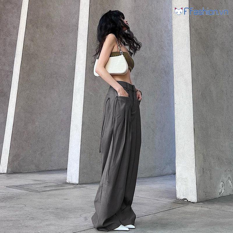 Quần Dài Ống Rộng Có Túi Thời Trang Mới