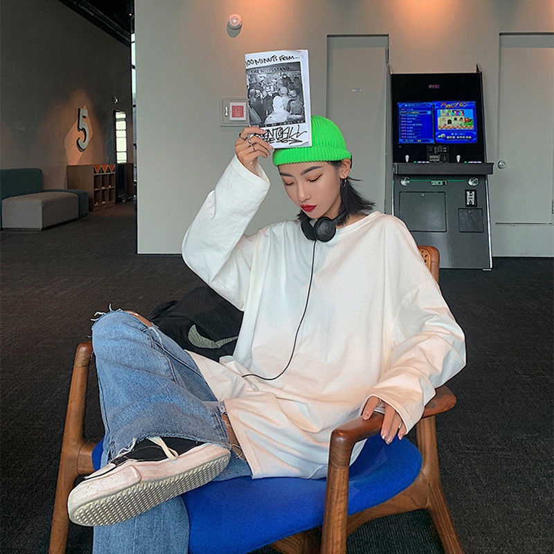 【Yuki】Áo phông dài tay trơn dáng thụng bassic Full màu | BigBuy360 - bigbuy360.vn