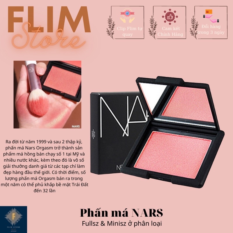 [CHUẨN AUTH - 4.8g] Phấn Má Hồng Nars Blush màu Orgasm / Taj mahal