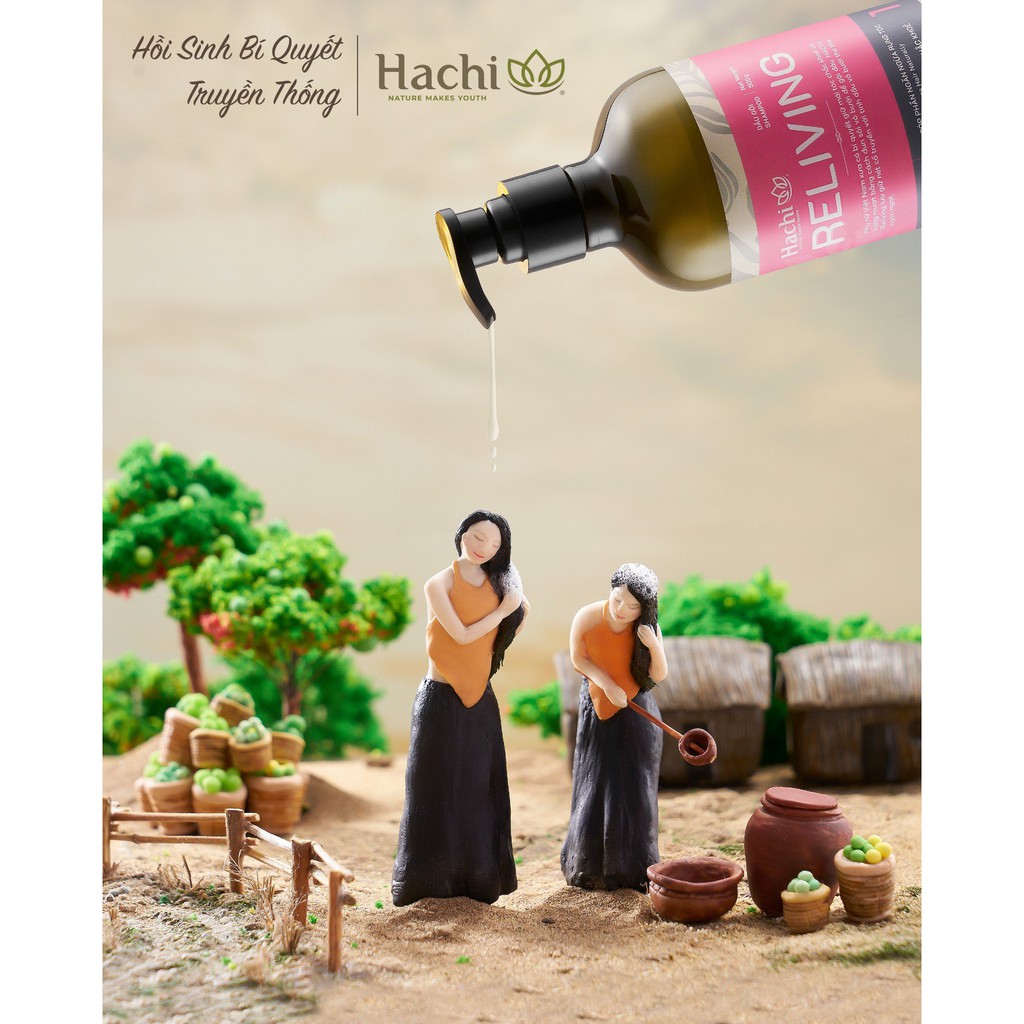 Dầu gội cao cấp HACHI VIETNAM Reliving (SHAMPOO) 500g (hồng) tinh chất bưởi đào với tinh dầu vỏ bưởi the the[chính Hãng]