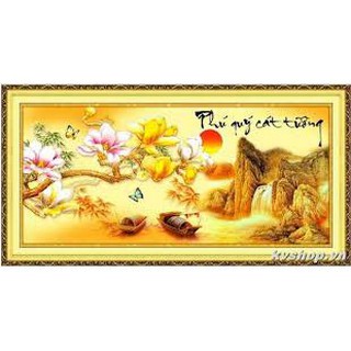 Tranh thêu chữ thập 3D chưa thêu Phú Quý Cát Tường 222950