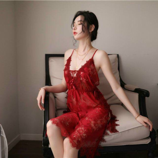 Váy Ngủ Sexy 5128 Chất Liệu Ren Cao Cấp, Nhìn Xuyên Thấu, Hở Chíp Cực Kì Gợi Cảm | BigBuy360 - bigbuy360.vn