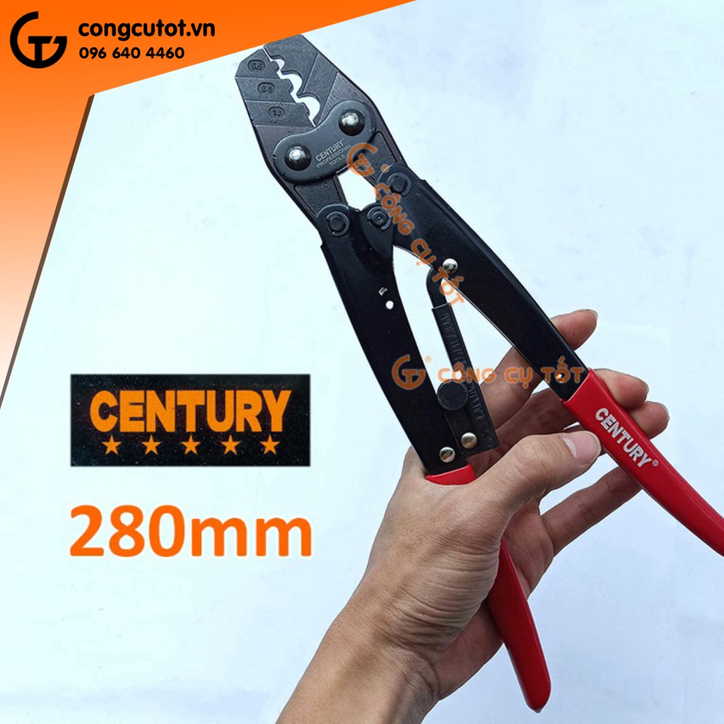 Kìm bấm cos cộng lực 280mm Century số 14 cho dây 5.5 - 14 mm², lõi tối đa Φ4.2mm