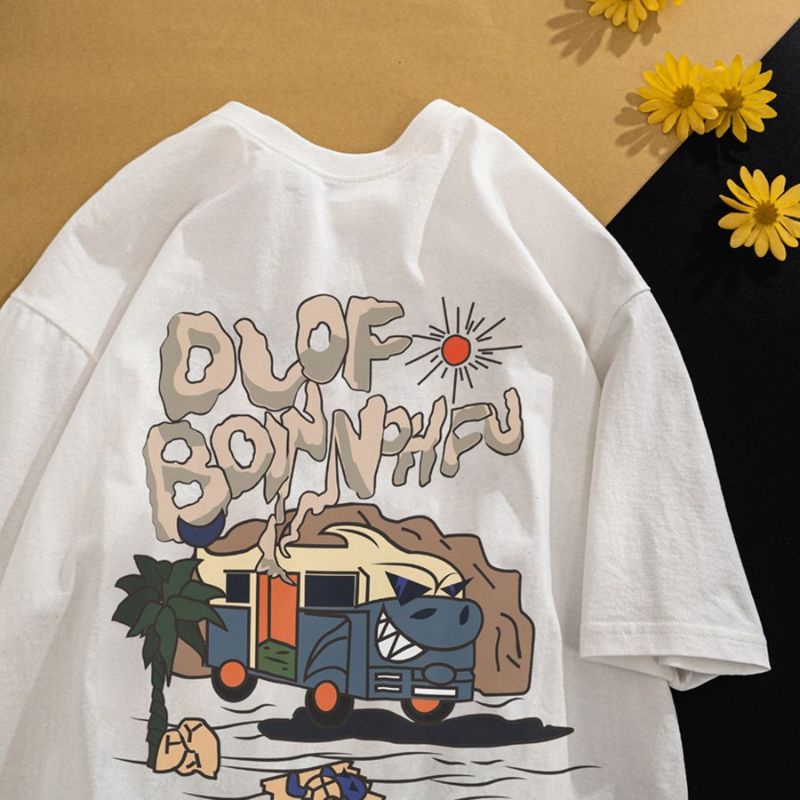 Áo Phông Form Rộng DLOF BOINN Áo Thun Tay Lỡ Nam Nữ Form Rộng Unisex Cotton 100% In Chữ