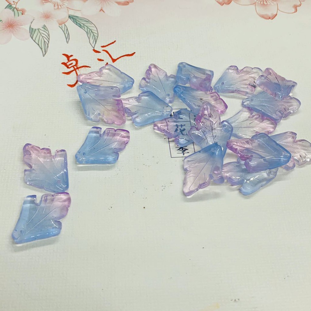 [Nguyên liệu làm trâm] 5 lá thủy tinh 20*27mm
