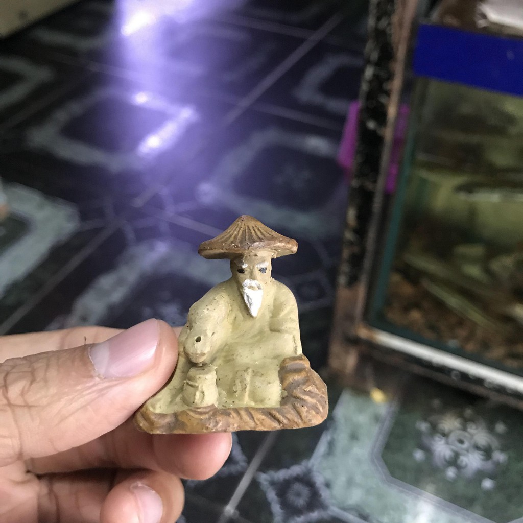 ÔNG LÃO CÂU CÁ TRANG TRÍ HỒ CÁ NON BỘ CAO 5CM