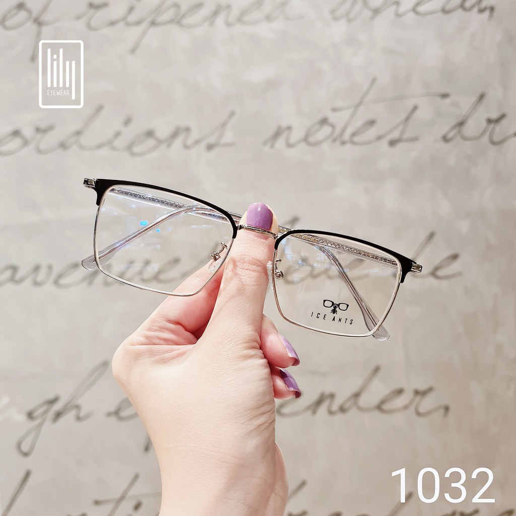 Gọng kính nam nữ kim loại Lilyeyewear mắt vuông thanh mảnh nhẹ nhàng màu sắc thời trang 1032 | BigBuy360 - bigbuy360.vn
