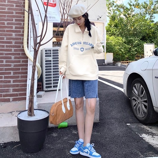 Áo Thun Polo Tay Dài Dáng Rộng In Chữ Thời Trang Phong Cách Hàn Quốc Cho Nữ | BigBuy360 - bigbuy360.vn