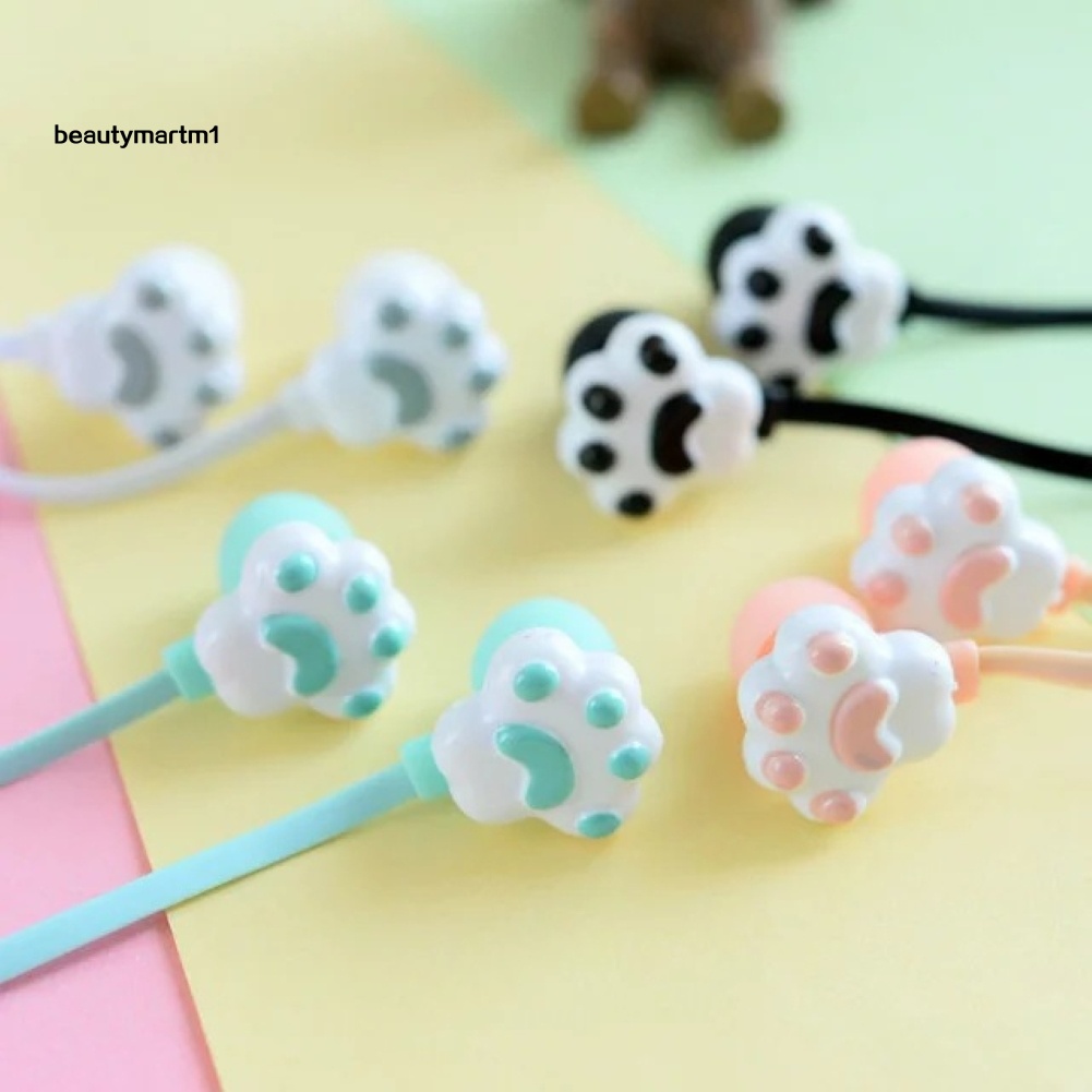 Tai Nghe Nhét Tai Jack 3.5mm Hình Chân Mèo Đáng Yêu