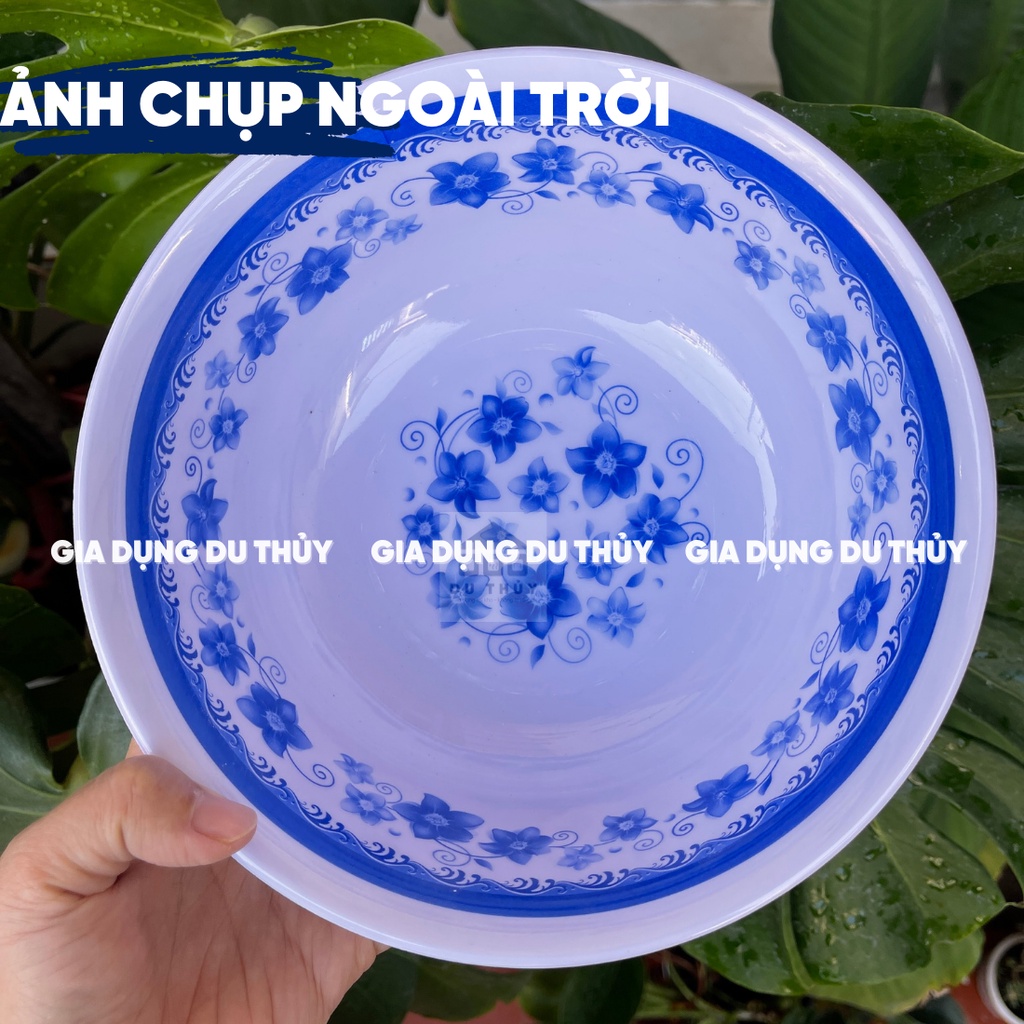 Tô nhựa melamine loại tô nhựa bèo cạn màu trắng, vàng, xanh, hoa văn của gia dụng Du Thủy