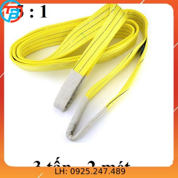 Dây cáp vải cẩu hàng 3 Tấn - bản 75mm - Hệ số 5:1 - 2 Mét CÁP THÉP Thái Bình VinàN