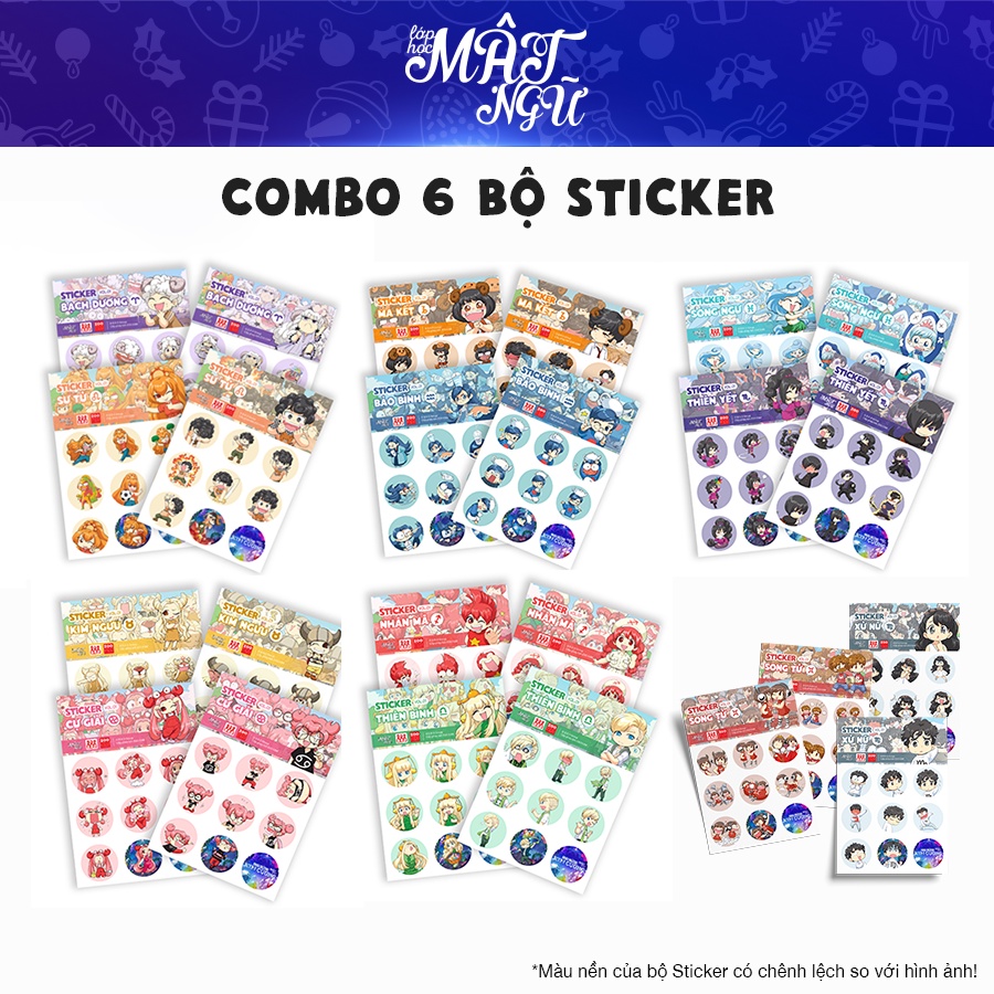 Combo 6 bộ Sticker Lớp Học Mật Ngữ Vol.01 - Board Game VN