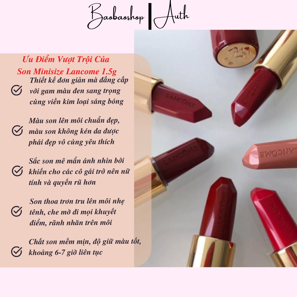 Son Lancome L’absolu Rouge Ruby Cream Minisize 1.5g