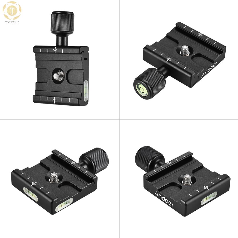 Shipped within 12 hours】 Andoer QR-50 Quick Release Plate Clamp Adapter with Built-in Bubble Level for Arca Swiss RRS Wimberley Tripod Ball Head Clamp [TO]