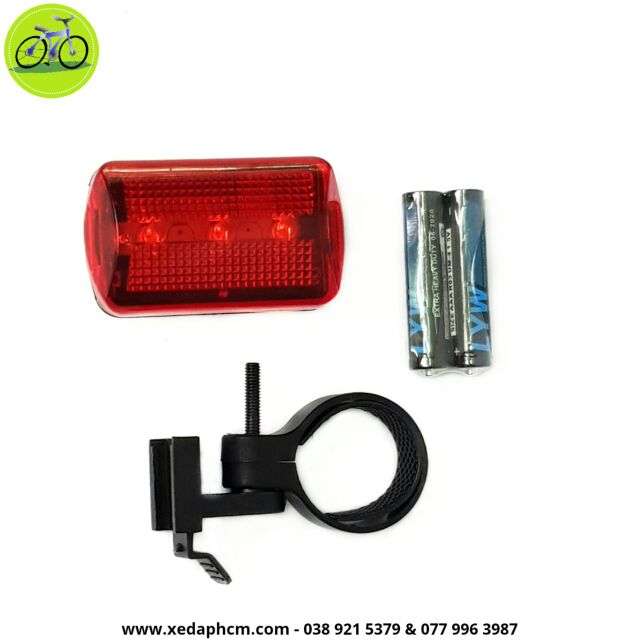 Đèn báo hiệu sau xe đạp hậu nháy đỏ pin