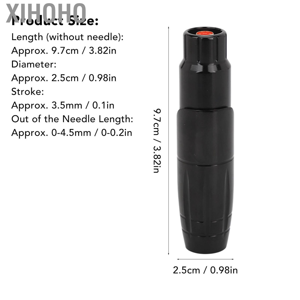 Xihoho Rotary Cartridges Tattoo Pen Aluminum Alloy Black Lightweight High Speed Adjustable Machine with RCA Cord