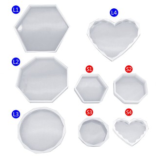 Khuôn silicone làm trang sức thủ công hình lục giác/ trái tim