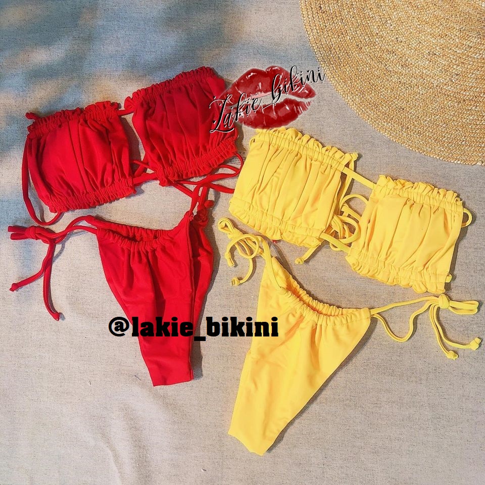 Bikini 2 Mảnh Dún Ngang Ngọc Trinh Nâng Ngực Ánh Nhũ