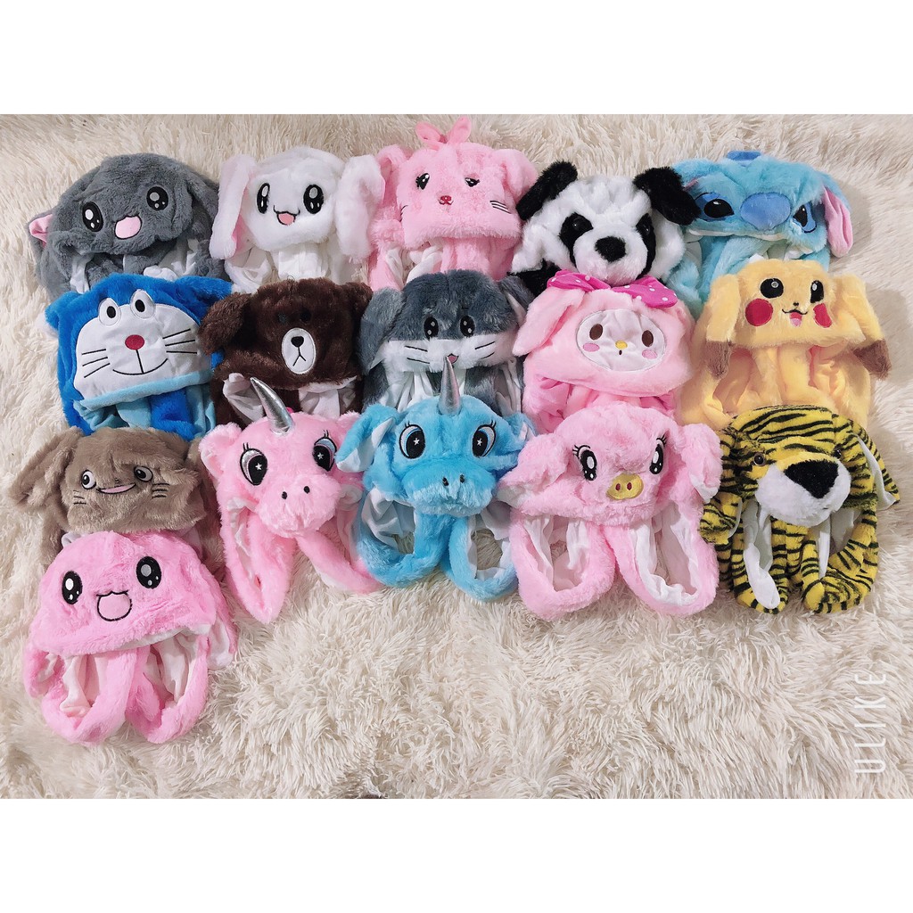 Mũ tai thỏ giật giật 2 tai cho bé Kpop Hàn Quốc