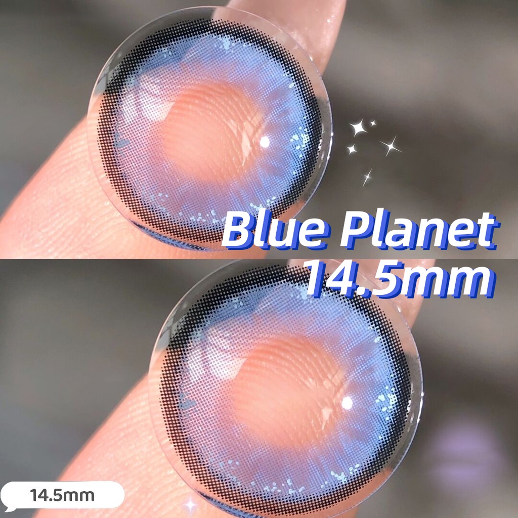 O2Girl Flagship Shop lens 2 miếng màu xanh tự nhiên năm ném nữ 14.5mm kính cận áp tròng sinh viên không ném kích thước đường kính trang điểm mỹ phẩm sản phẩm lens cận