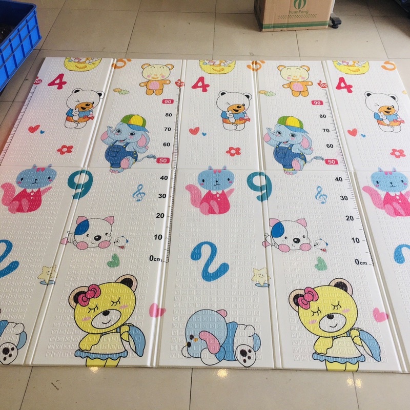 (Dày 10mm) Thảm xốp Xpe cho bé 2 mặt khổ 2m*1,8m chiếu xốp trải sàn chống trơn trượt