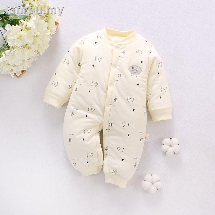 Bộ Đồ Ngủ Vải Cotton Mỏng Giữ Ấm Mùa Thu Đông Cho Bé Sơ Sinh 0-3 Tháng Tuổi