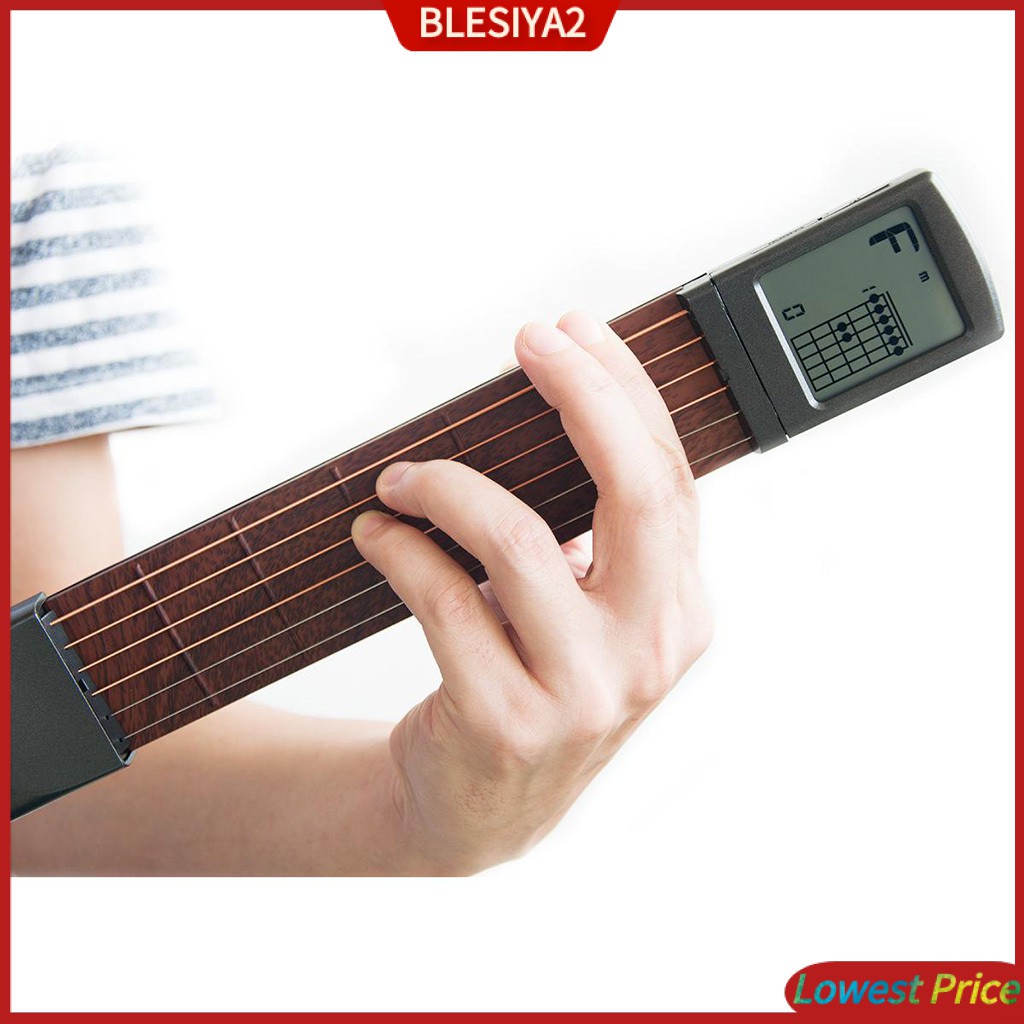 Black Pocket Guitar  Trainer Gadget Practice Tool Musical Instrument