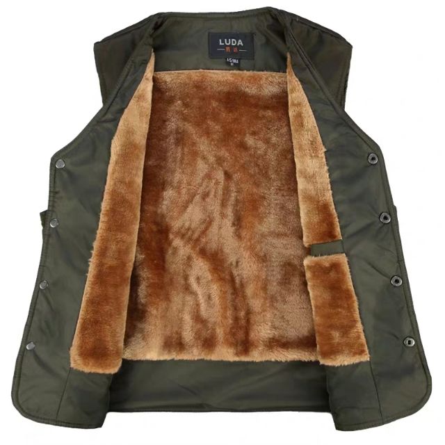 Áo ghile nam trung niên lót lông thời trang thu đông