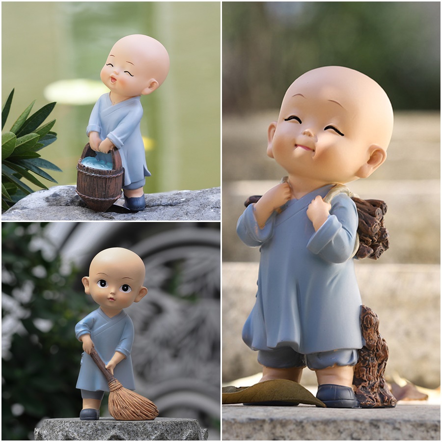 Tượng Chú Tiểu Áo Xanh Yêu Đời