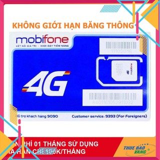 [HOT - SALE] Sim 4G Mobi max băng thông, tặng 30 ngày