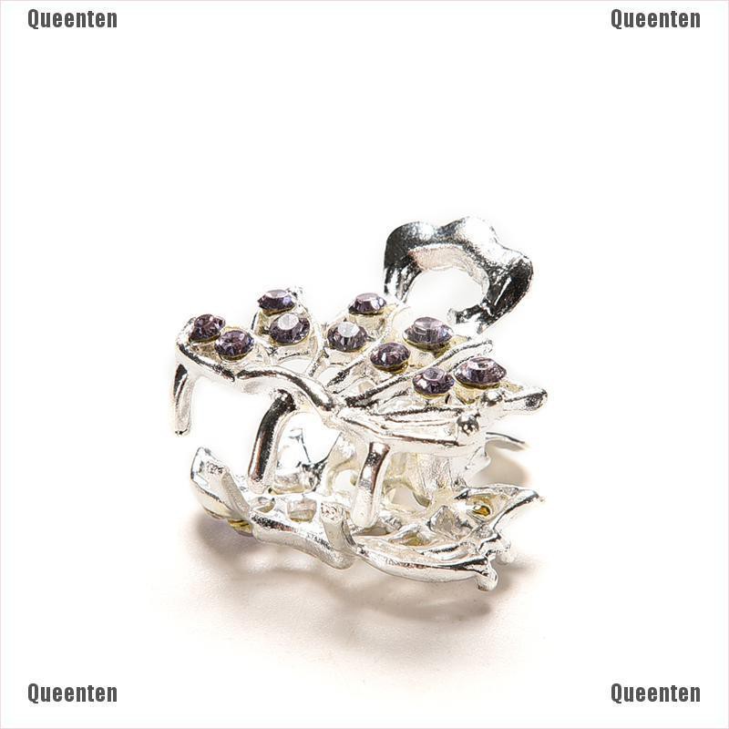 ★Queen★Style New Crystal Flower Mini Hair Claw Clamp Hair Clip Hair Pin