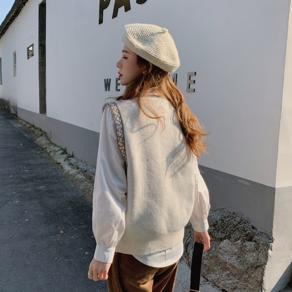 Áo Khoác Len Không Tay Cổ Tròn Thời Trang | BigBuy360 - bigbuy360.vn