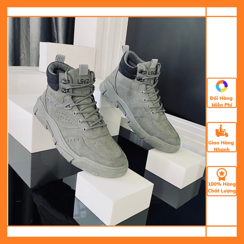 Giầy Da Lộn Nam ⚜️Bệu Store⚜️ Giày Sneaker Nam Da Lộn Ulzzang Cao Cổ Phong Cách Năng Động Cá Tính
